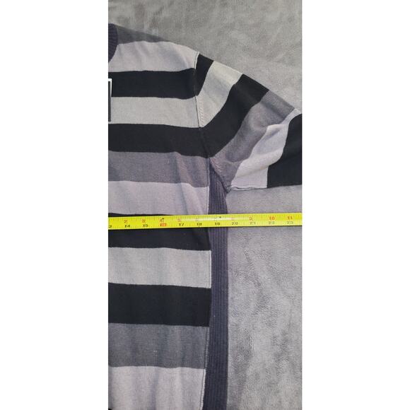 Buffalo David Bitton Size L Lambswool Gray Striped Crewneck Sweater Winter C5-20 - Picture 3 of 9